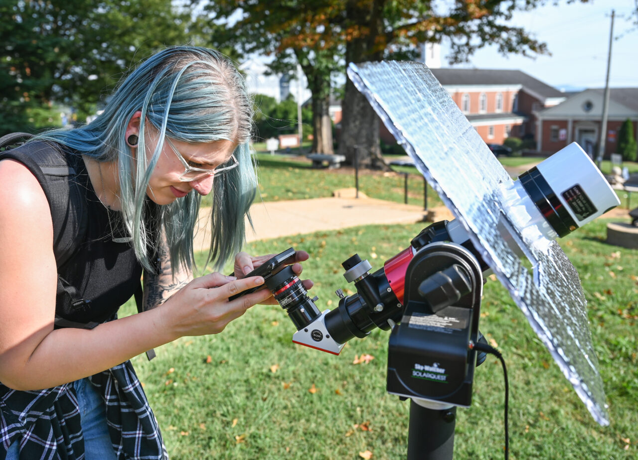 Solar Telescopy, Tuesday, Aug. 22, 2023 in the Hooper Race courtyard.