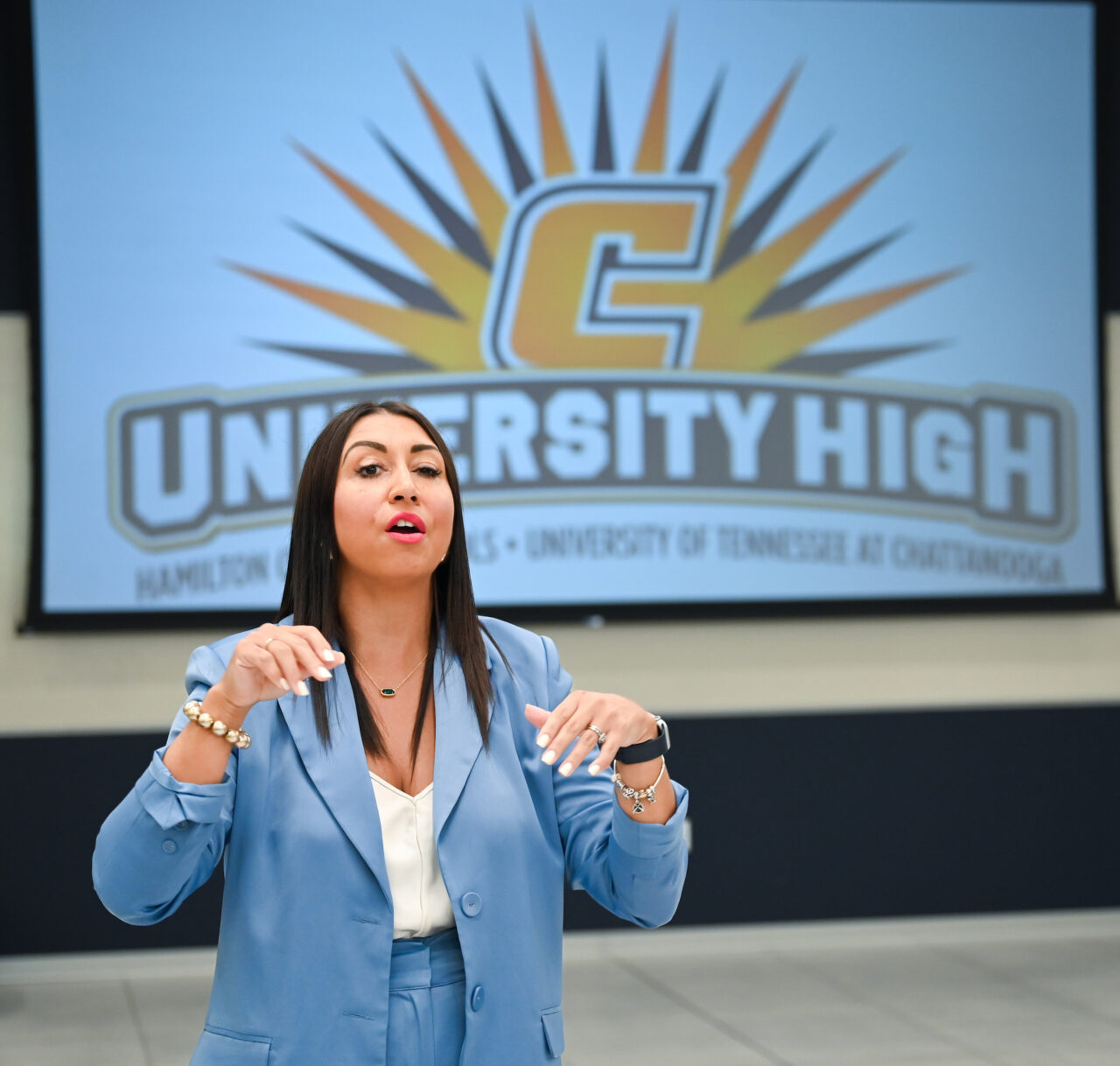 University High students participate in activities Wednesday, Aug. 9, 2023 during their first day on campus.