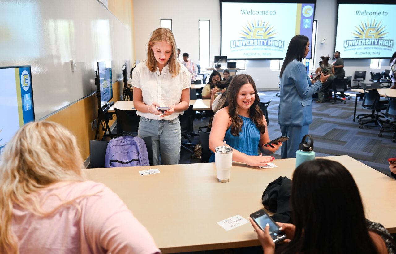 University High students participate in activities Wednesday, Aug. 9, 2023 during their first day on campus.