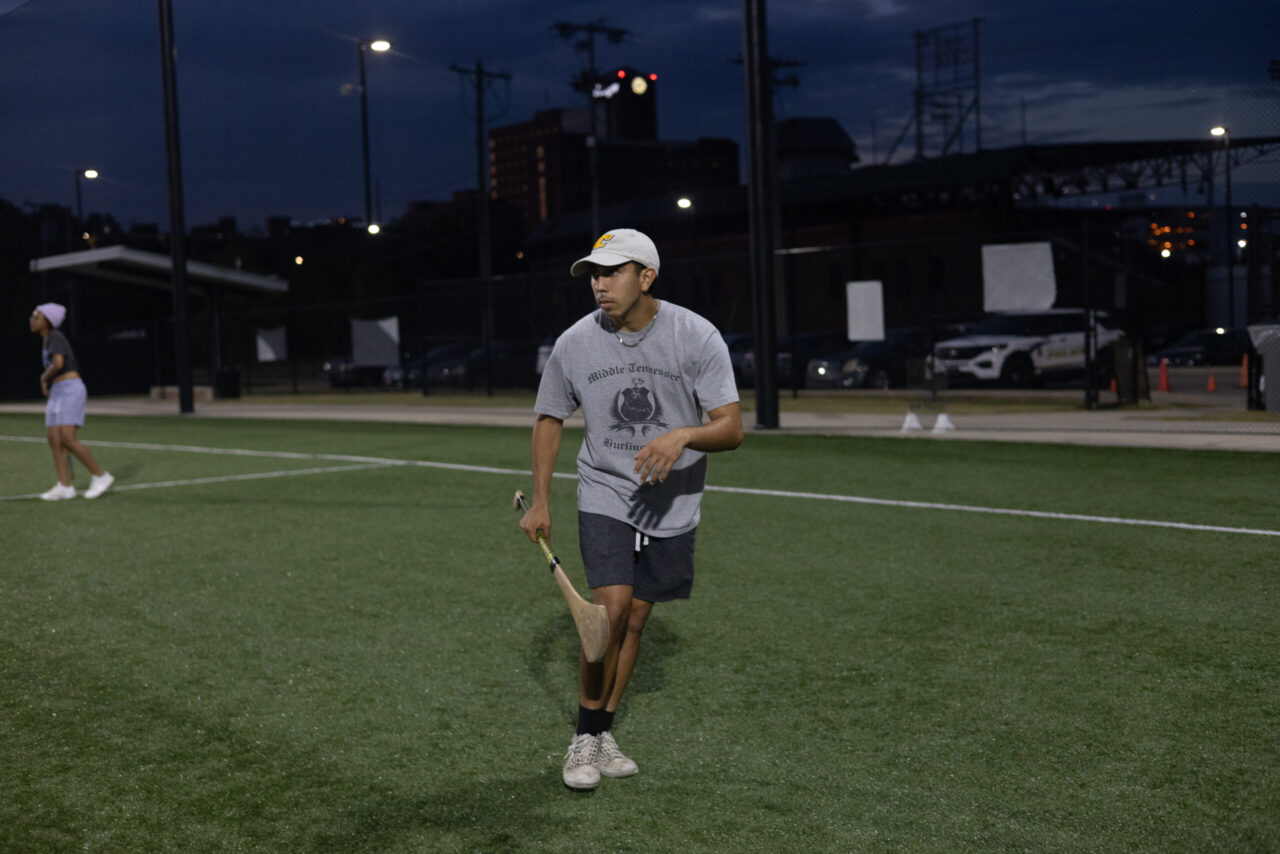Jamie Norris, a sophomore from Manchester, Tennessee, started the co-ed hurling club at UTC this semester. Photo by Peyton Schultz.