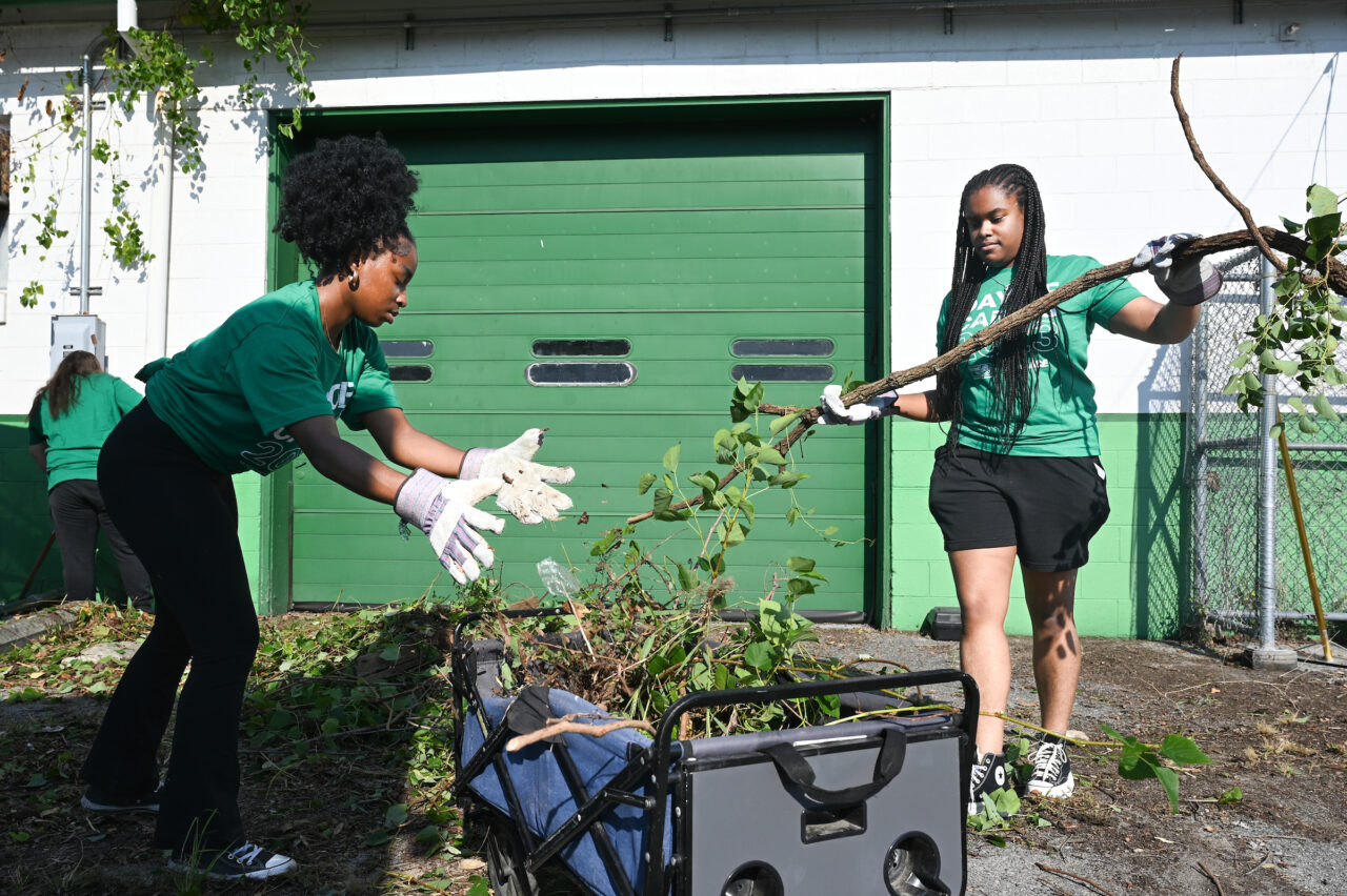Students work Friday, Sept. 22, 2023 at Hixson Middle School and the Chattanooga Zoo as part of Day of Caring.