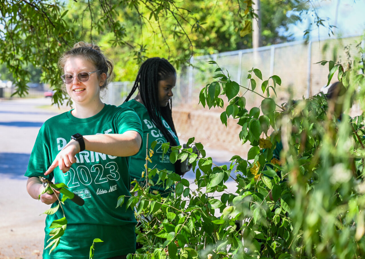 Students work Friday, Sept. 22, 2023 at Hixson Middle School and the Chattanooga Zoo as part of Day of Caring.