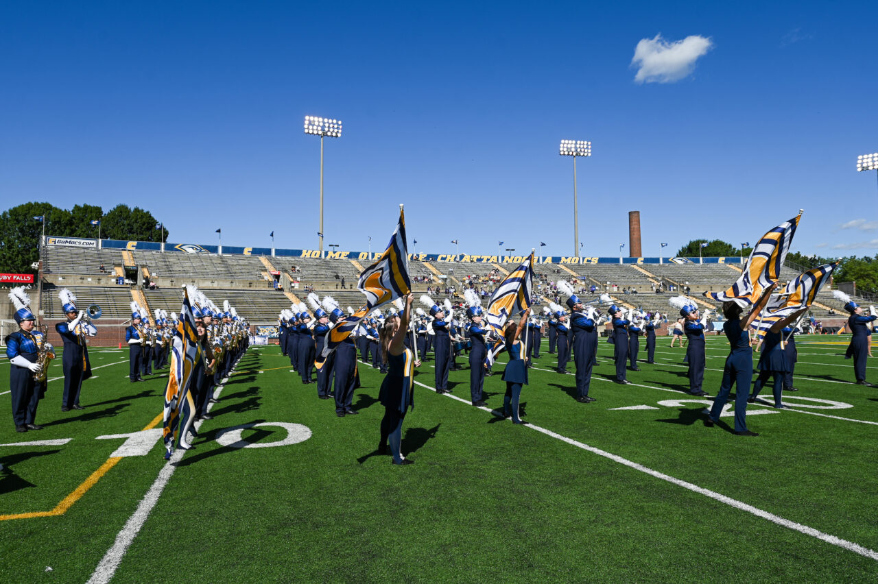 The Marching Mocs recently performed as part of UTC's Oct. 7 Homecoming festivities. Photo by Angela Foster.