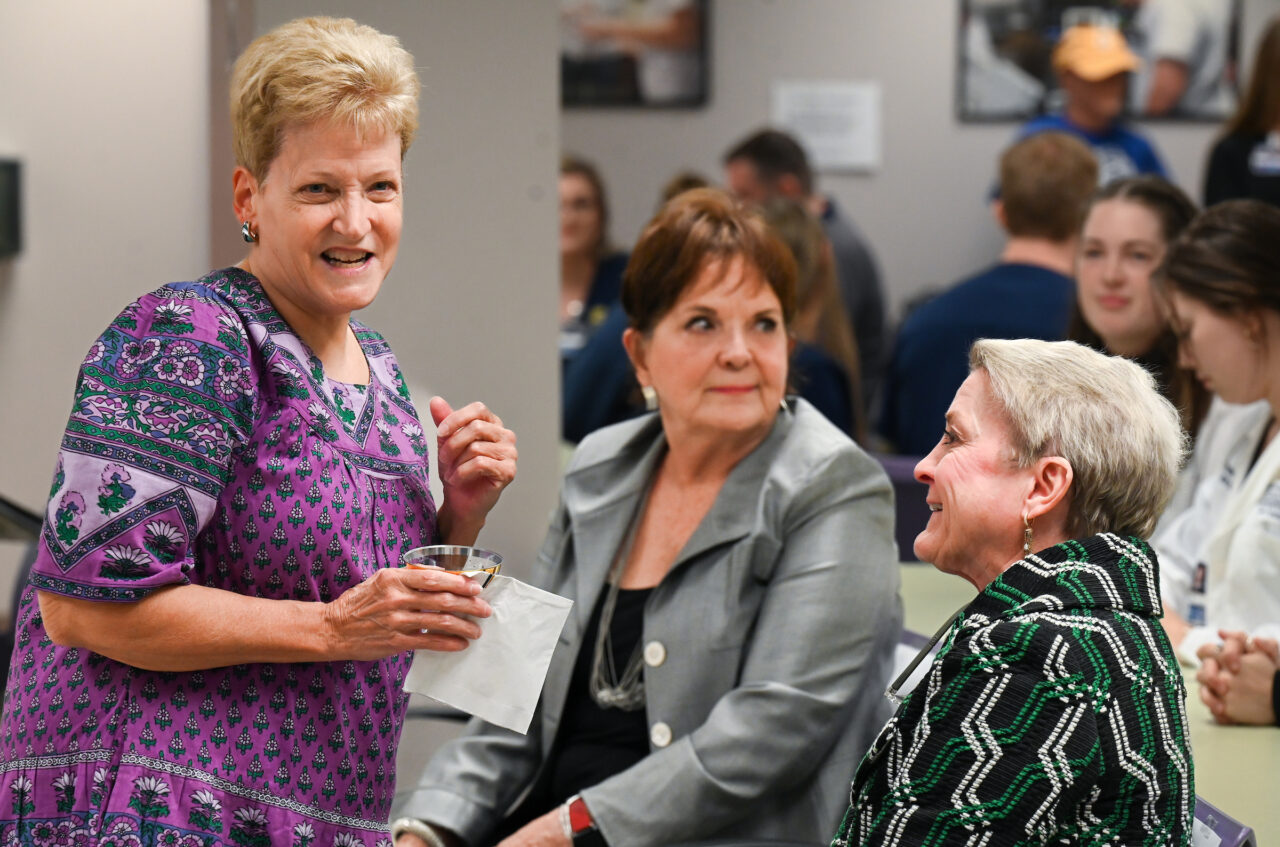 Members of the UTC nursing staff, faculty and students, along with elected officials, were present Monday, Oct. 23, 2023 for the announcement of an $8-million gift from the Kennedy Foundation, Inc., to name the forthcoming home of the UTC School of Nursing the Dorothy and Jim Kennedy Health Sciences Building.