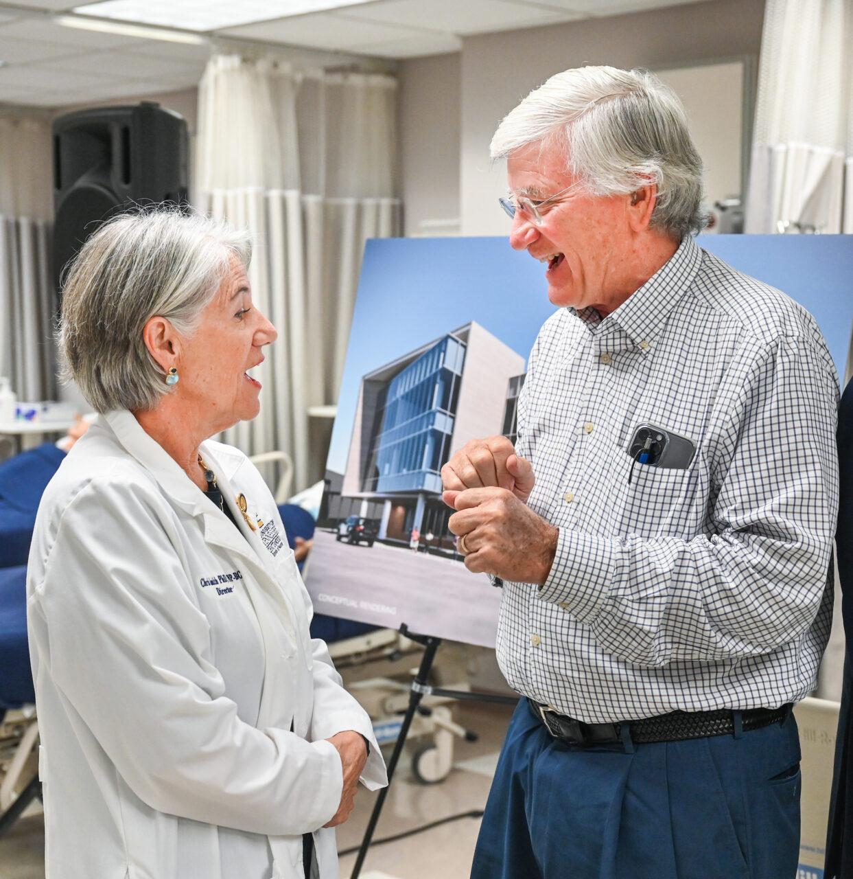 Members of the UTC nursing staff, faculty and students, along with elected officials, were present Monday, Oct. 23, 2023 for the announcement of an $8-million gift from the Kennedy Foundation, Inc., to name the forthcoming home of the UTC School of Nursing the Dorothy and Jim Kennedy Health Sciences Building.