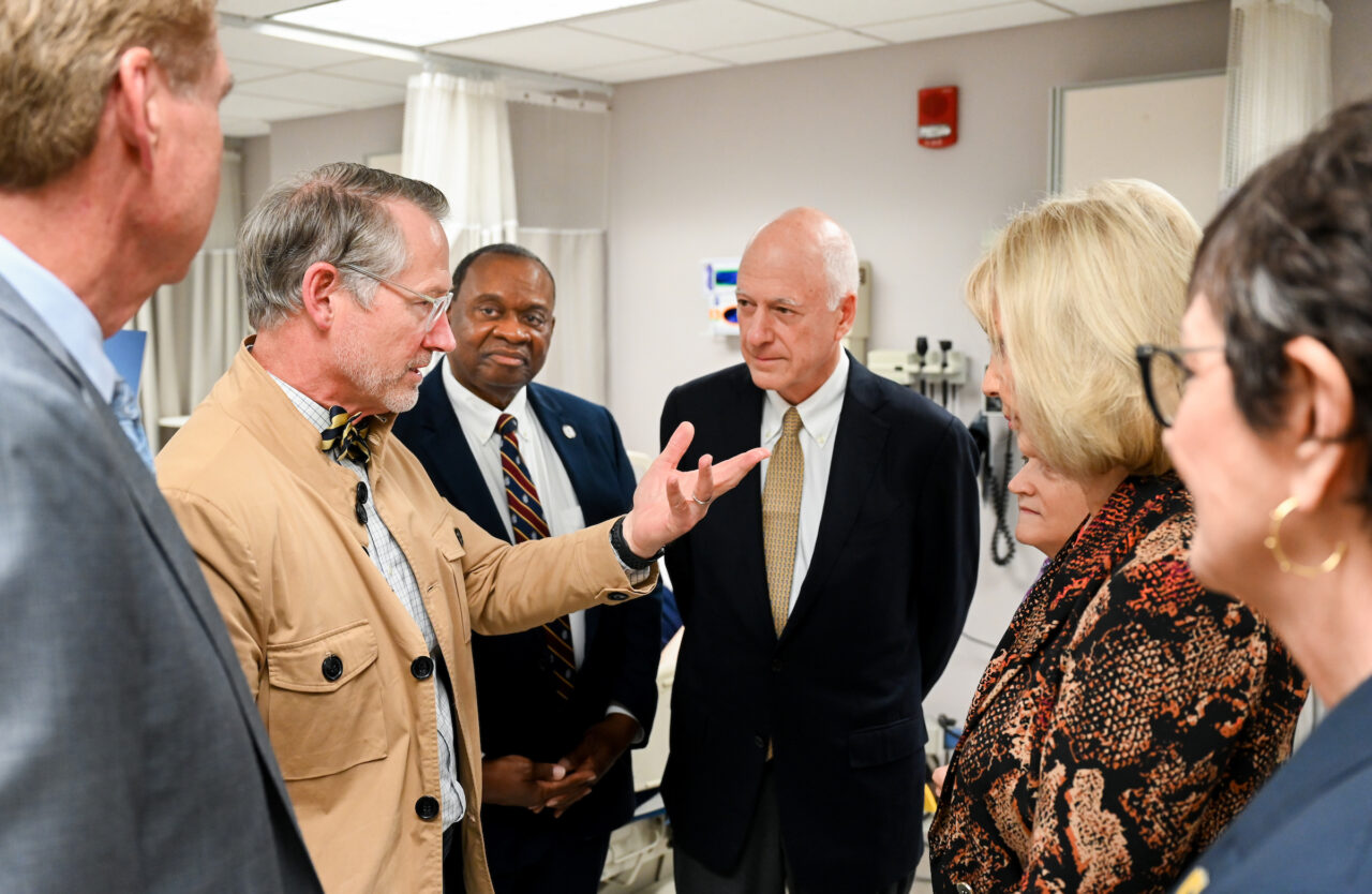 Members of the UTC nursing staff, faculty and students, along with elected officials, were present Monday, Oct. 23, 2023 for the announcement of an $8-million gift from the Kennedy Foundation, Inc., to name the forthcoming home of the UTC School of Nursing the Dorothy and Jim Kennedy Health Sciences Building.
