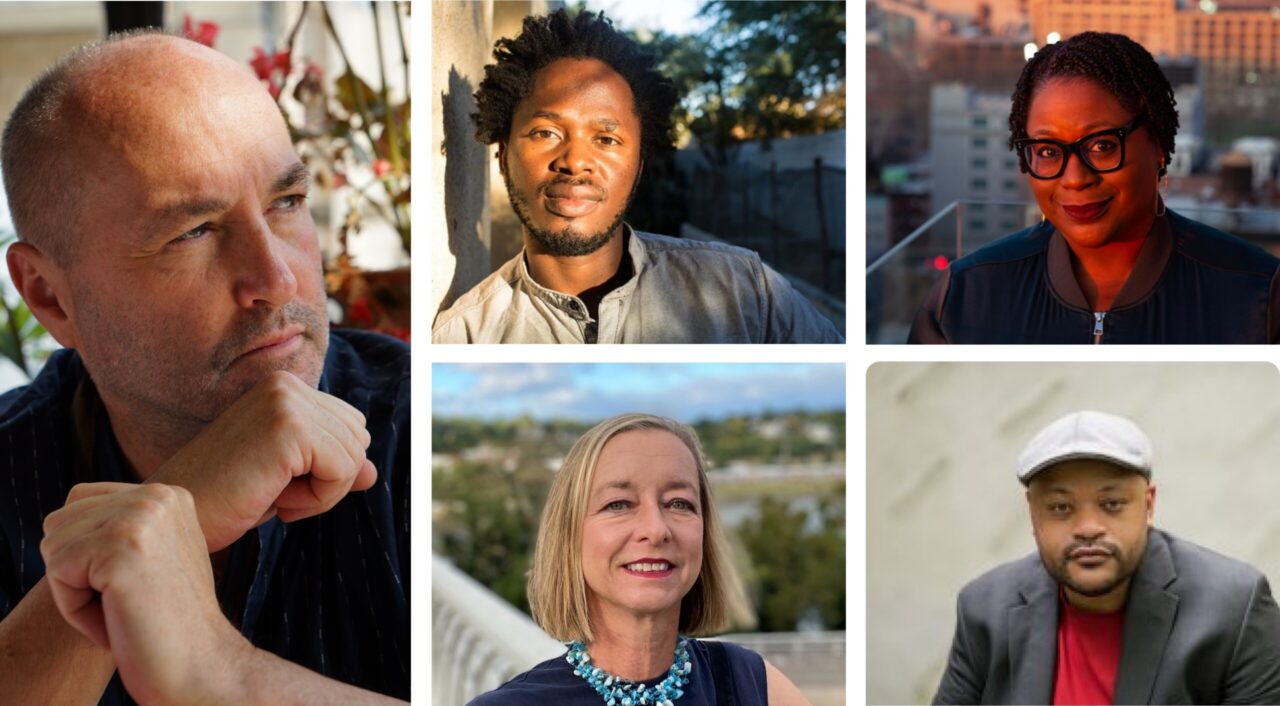 Clockwise from left: Colum McCann, Ishmael Beah, Felice Bell, Christian Collier and UTC Professor Sybil Baker.