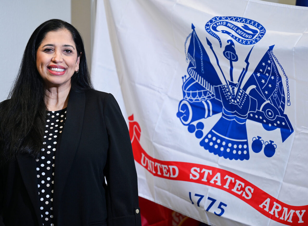 Dr. Abeer Mustafa will be the keynote speaker at the 2023 Chancellor's Veterans Day Luncheon. After graduating from high school in 1990, she enlisted in the U.S. Army, which she served four years and attained the rank of E-4. Photo by Angela Foster.