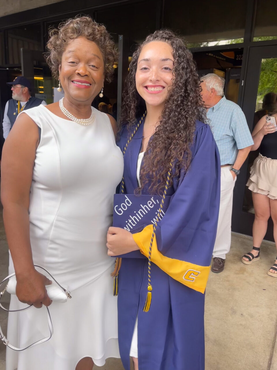 Lorina Upshaw and her granddaughter, Alex, at May 2023 UTC commencement ceremonies (photo courtesy of Alex Upshaw).