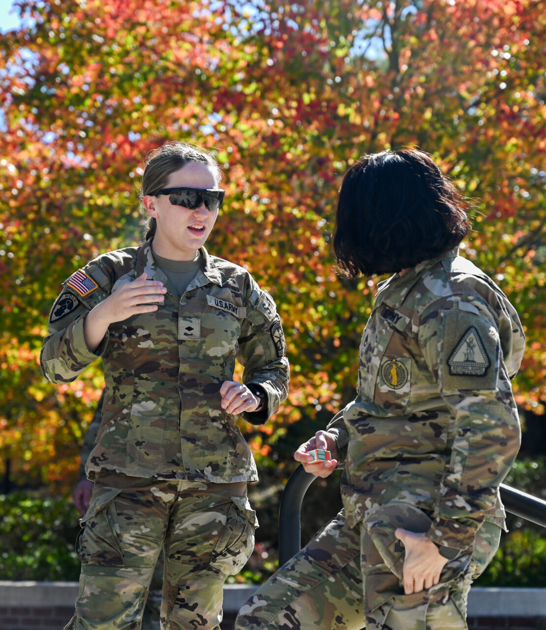 ROTC cadets ride in a Blackhawk, Wednesday, Nov.1, 2023