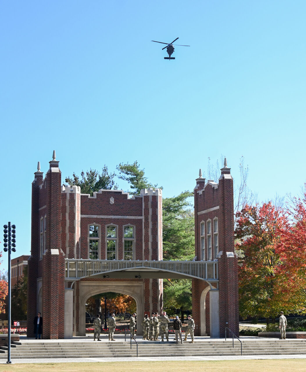ROTC cadets ride in a Blackhawk, Wednesday, Nov.1, 2023