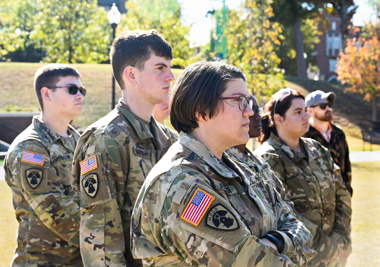 ROTC cadets ride in a Blackhawk, Wednesday, Nov.1, 2023