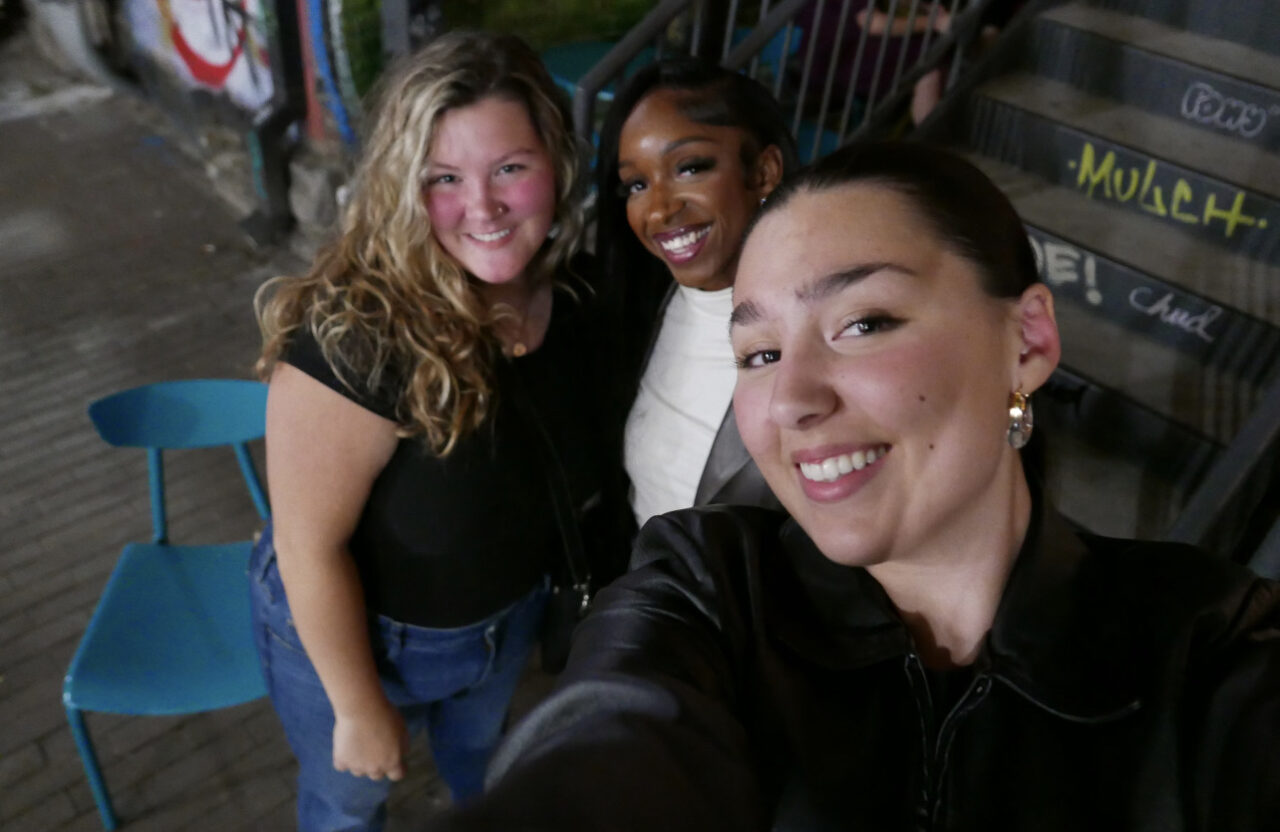 From left, Naomi Jones, Tamia Caldwell and Bella Preston inside Cherry Street Tavern.