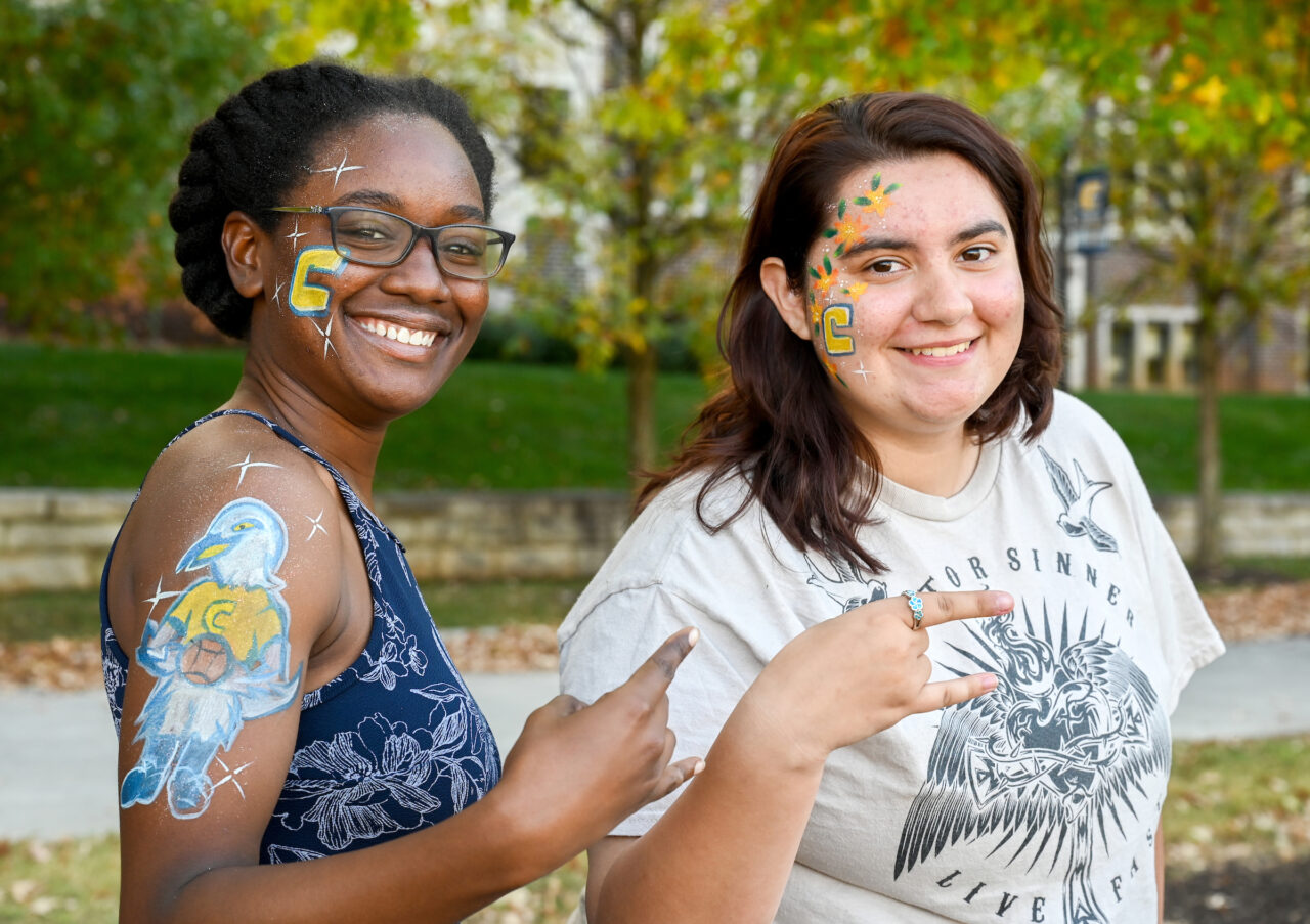 Ja'Toria Powell and Olivia Miller attend the First Gen Week kickoff on Nov. 6. Photo by Angela Foster.