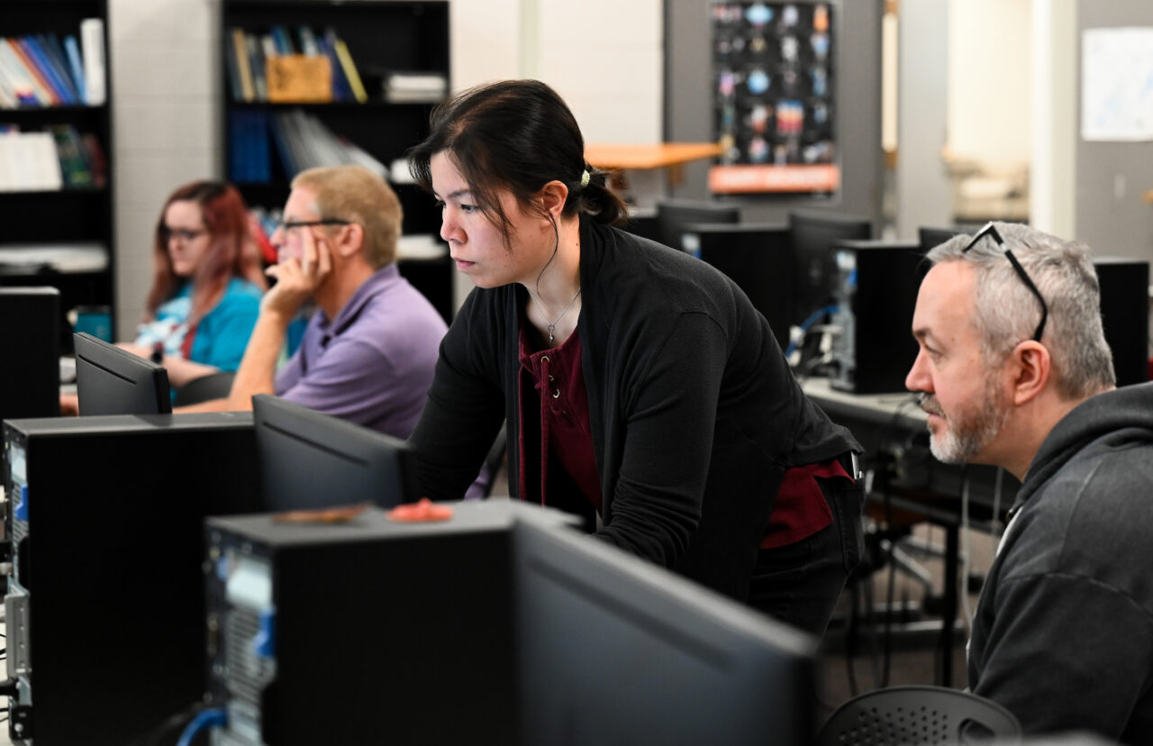 As part of UTC GIS Day on Wednesday, Nov. 15, Nyssa Hunt hosted a workshop in the Multidisciplinary Research Building. Photo by Angela Foster.