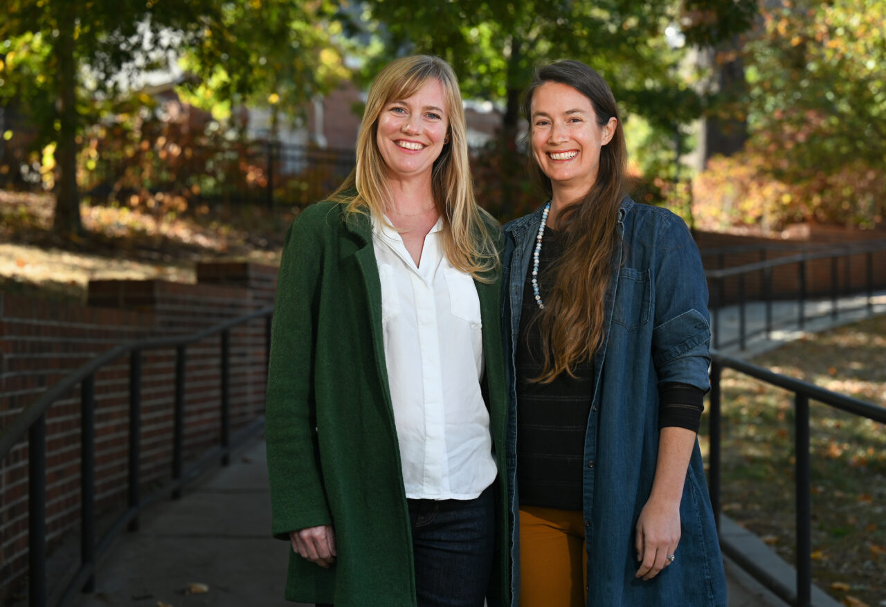 Associate lecturers Lucy Schultz, left, and Catherine Meeks Quinlan are the driving forces behind the UTC environmental studies minor. Photo by Angela Foster.
