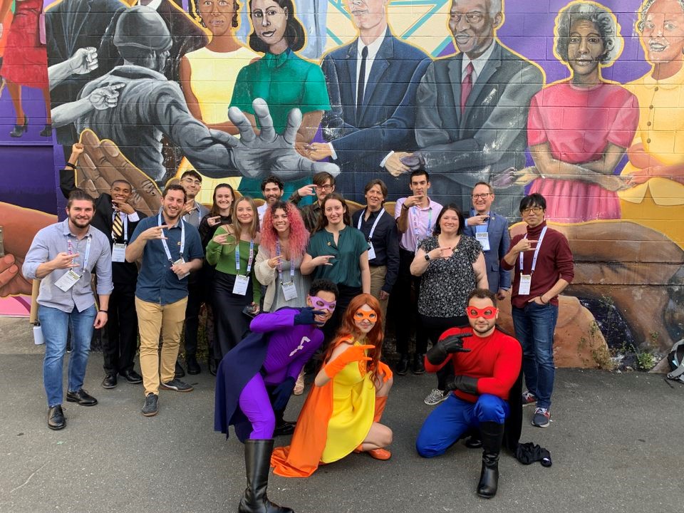 UTC students and faculty attended SERMACS 2023 in Durham, North Carolina, in late October. The conference included a poster session and a superhero contest. Photo courtesy of Gretchen Potts.