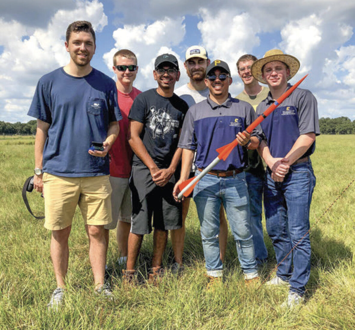 Members of the Rockets Mocs are, from left, Ben Shell, Jace Sullivan, Ashwyn Sam, Caleb Pace, Jordan Roberts, Austin Brewer and Dillon Grider.