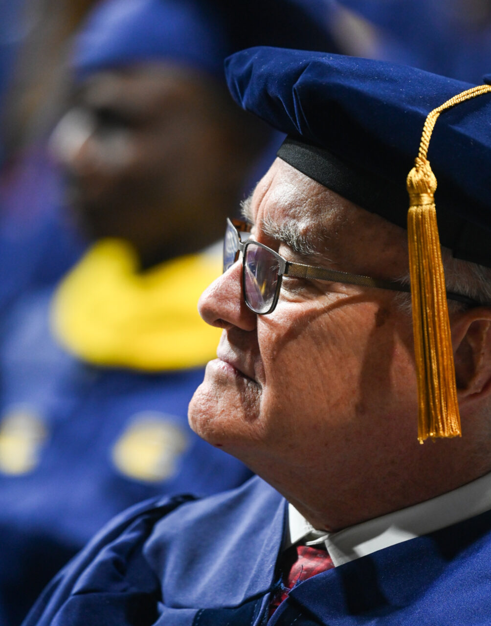 Students participate in the Graduate School commencement Friday, Dec. 15, 2023 in McKenzie Arena.