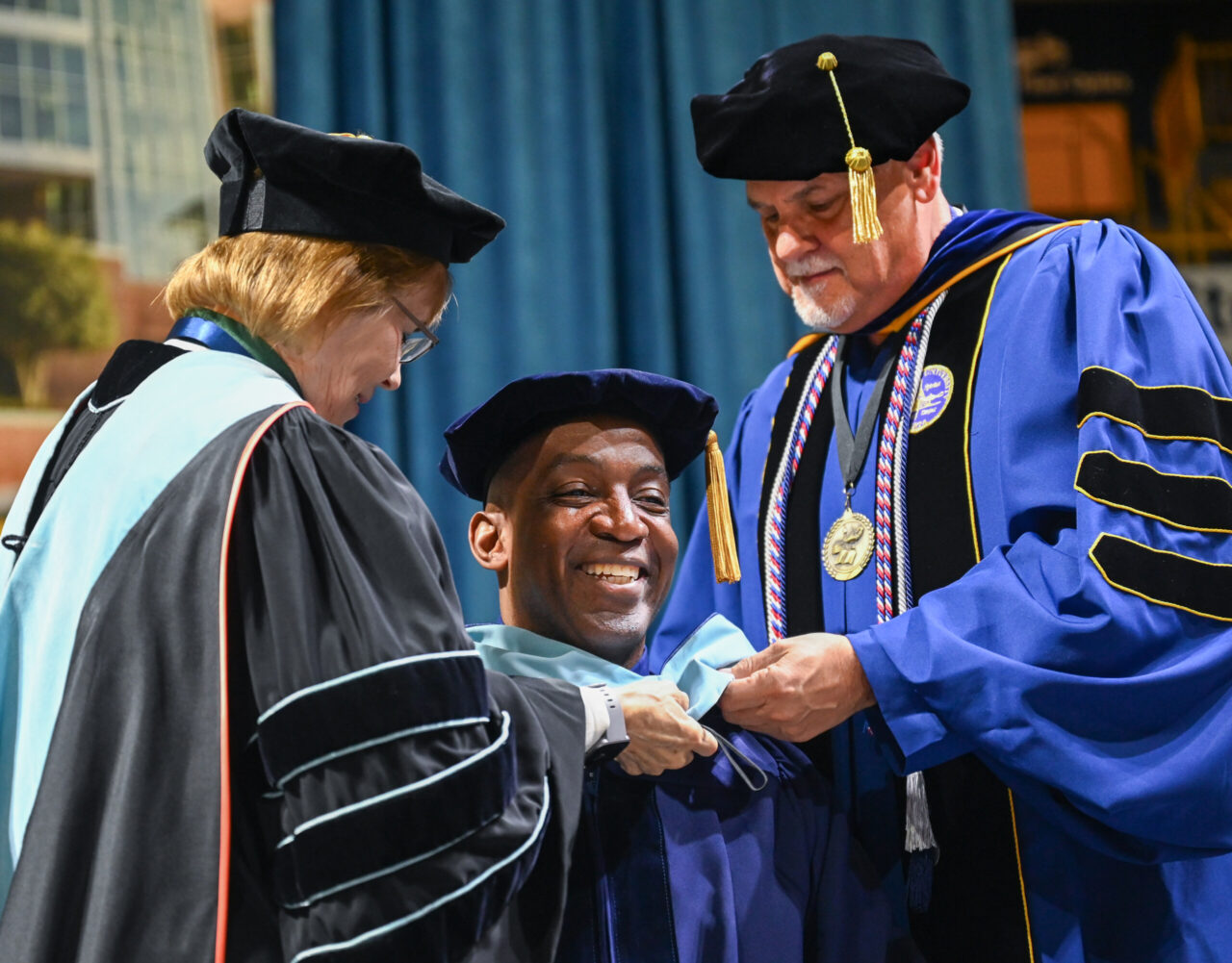 Students participate in the Graduate School commencement Friday, Dec. 15, 2023 in McKenzie Arena.