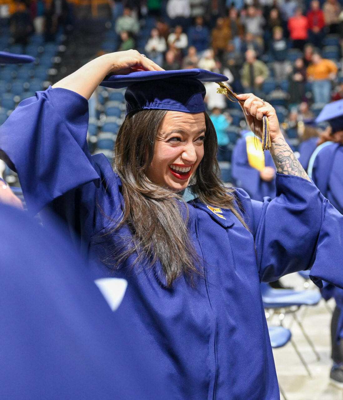 Students participate in the Graduate School commencement Friday, Dec. 15, 2023 in McKenzie Arena.