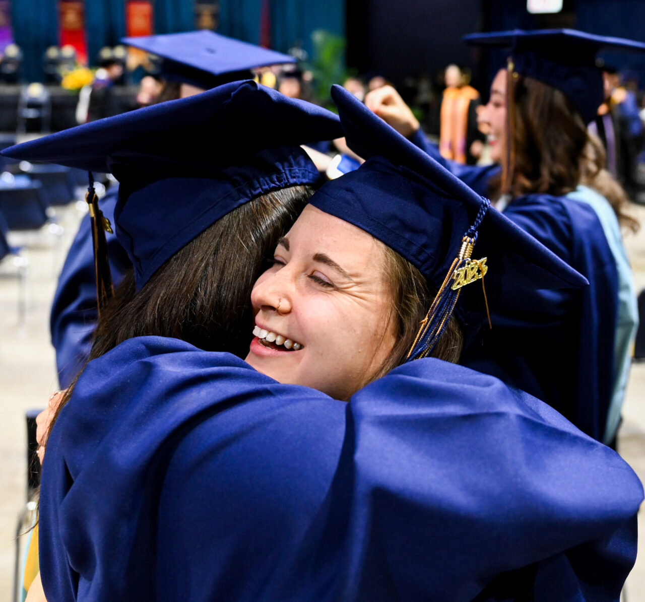 Students participate in the Graduate School commencement Friday, Dec. 15, 2023 in McKenzie Arena.