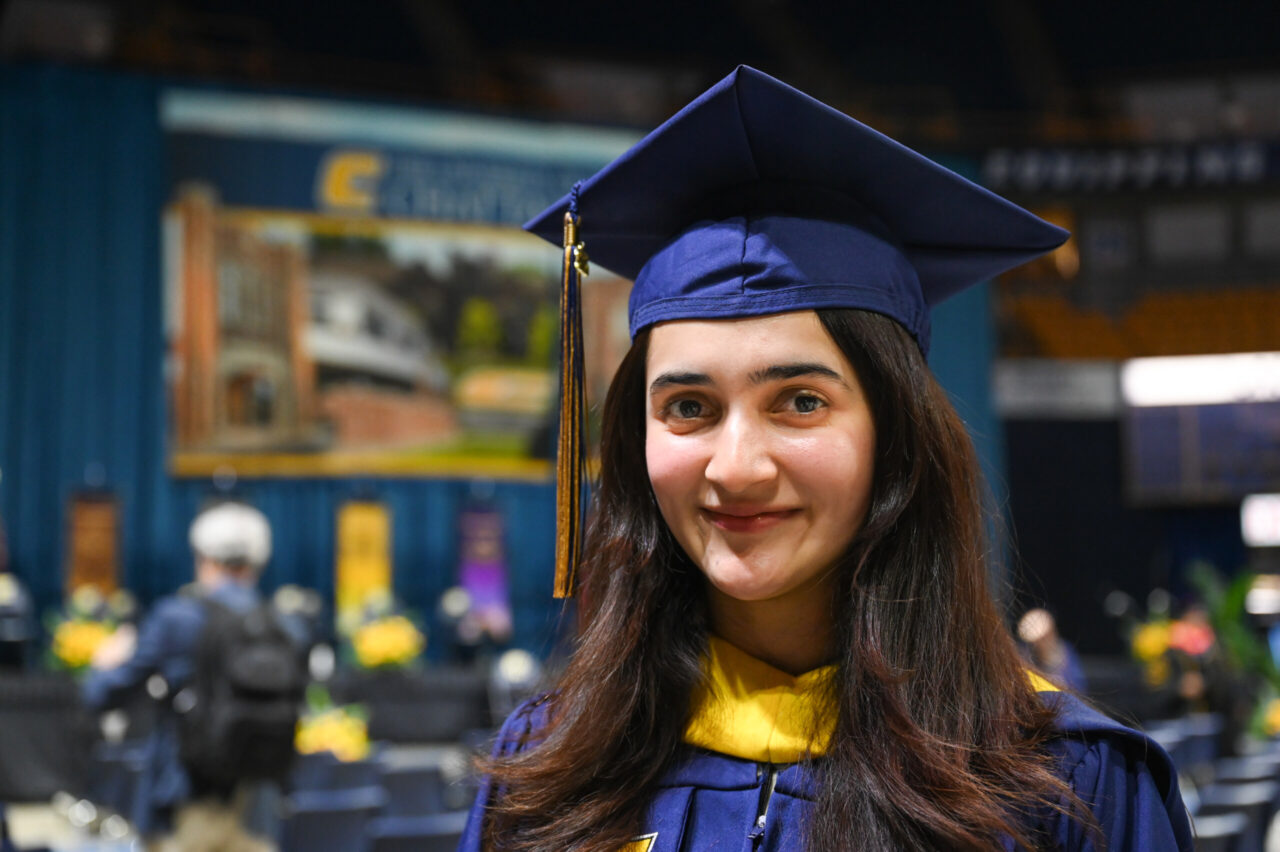 Students participate in the Graduate School commencement Friday, Dec. 15, 2023 in McKenzie Arena.