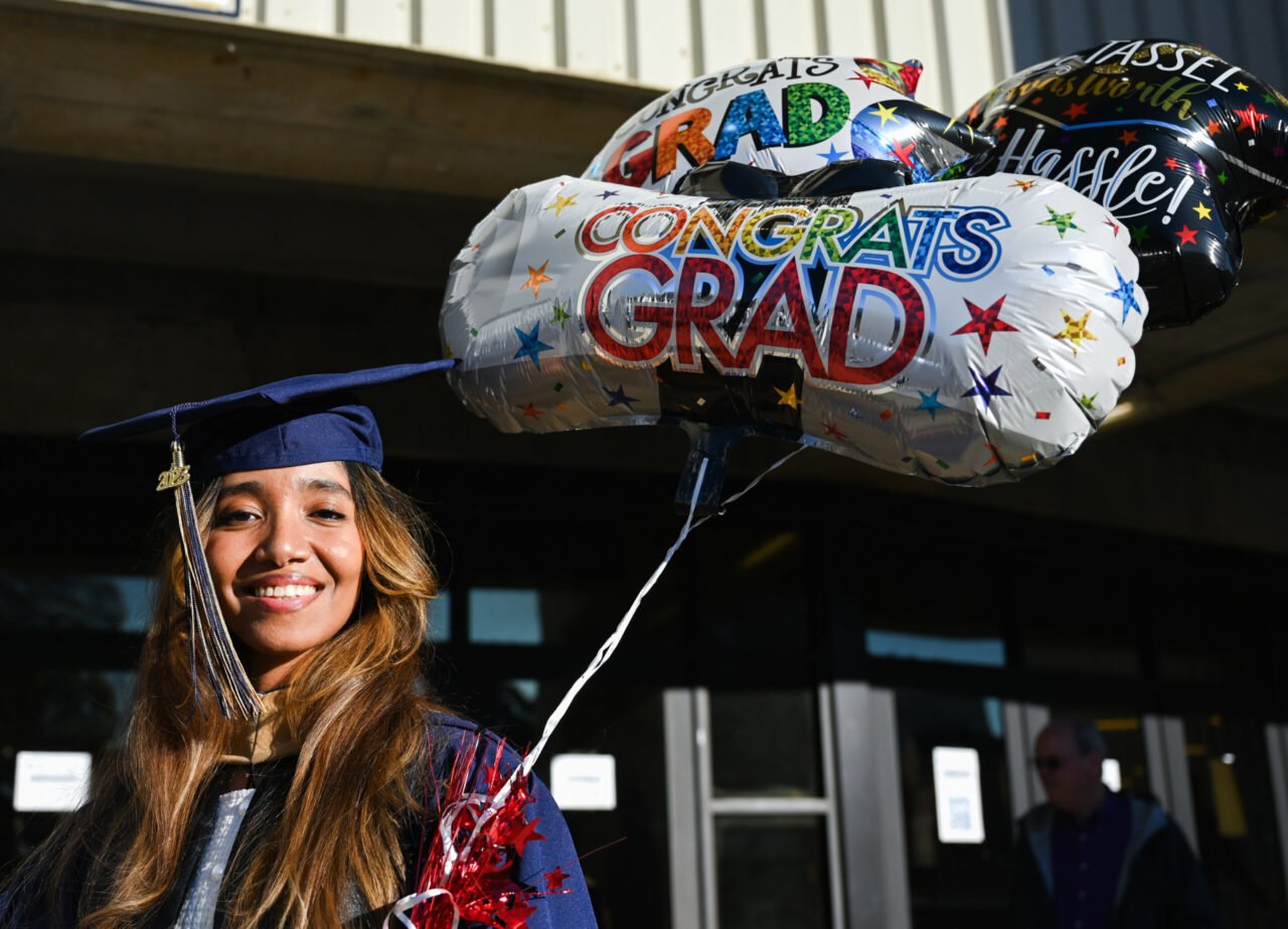 Students participate in the Graduate School commencement Friday, Dec. 15, 2023 in McKenzie Arena.