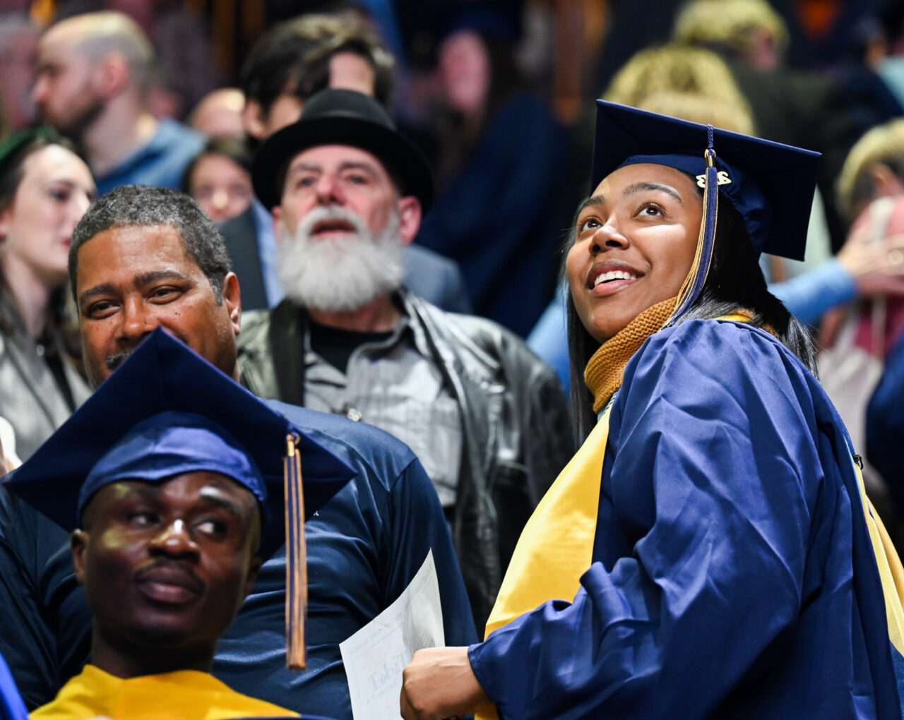 Students participate in the Graduate School commencement Friday, Dec. 15, 2023 in McKenzie Arena.