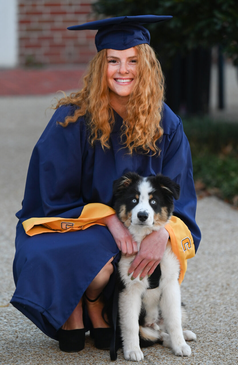 Students participate in the Graduate School commencement Friday, Dec. 15, 2023 in McKenzie Arena.
