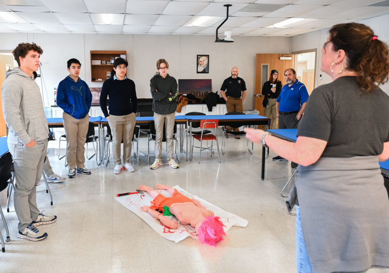 Criminal Justice and Anthropology mock crime scene with McCallie students, Wednesday, Jan. 10, 2024