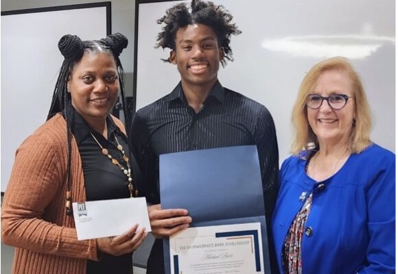 From left: Deborah Barr, Michael Barr, PEF College Advancement Mentor Anne Choyce