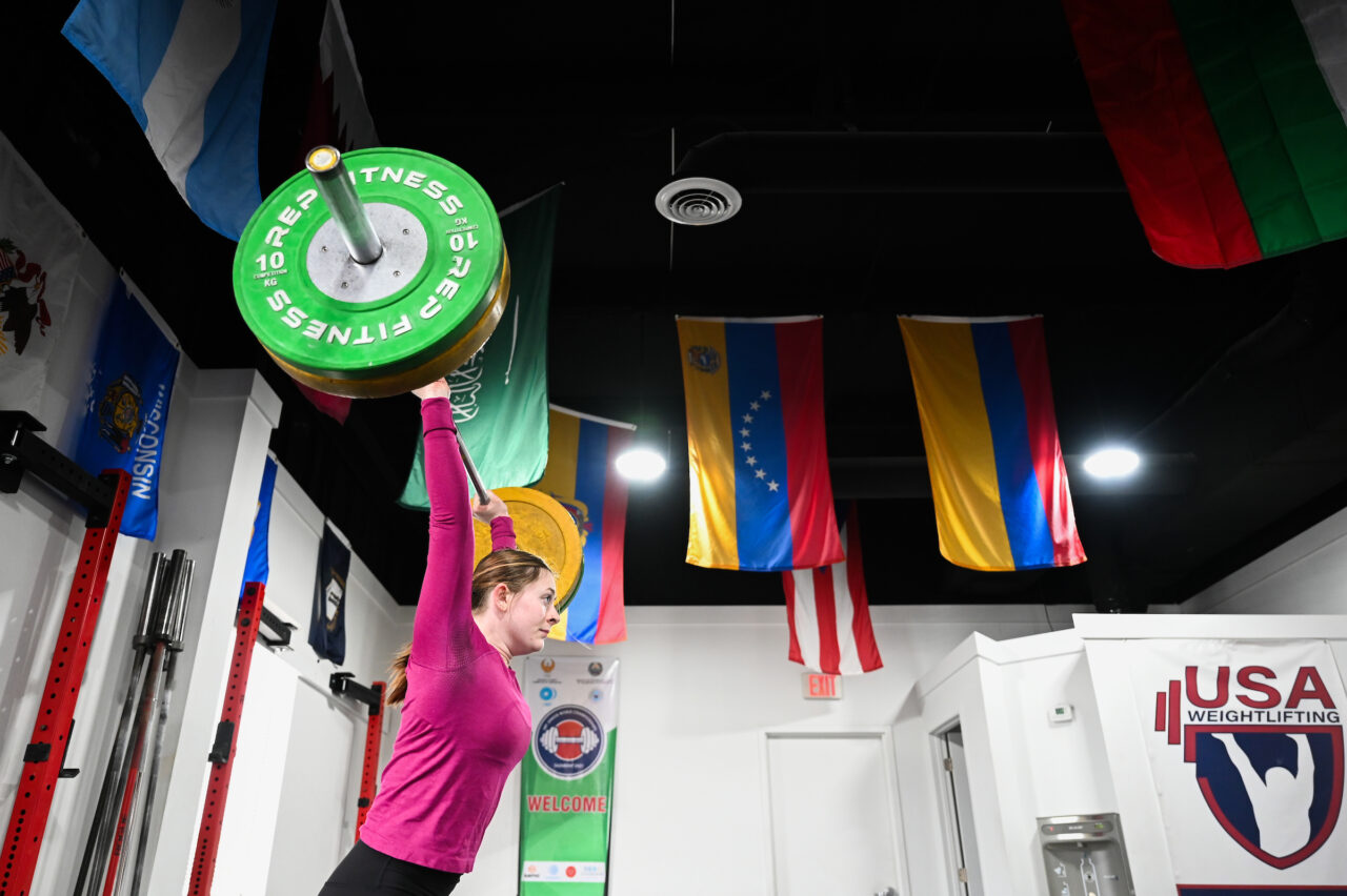 UTC junior Olivia Reeves practices her lifts at Tennessee Speed and Strength. Photo by Angela Foster.
