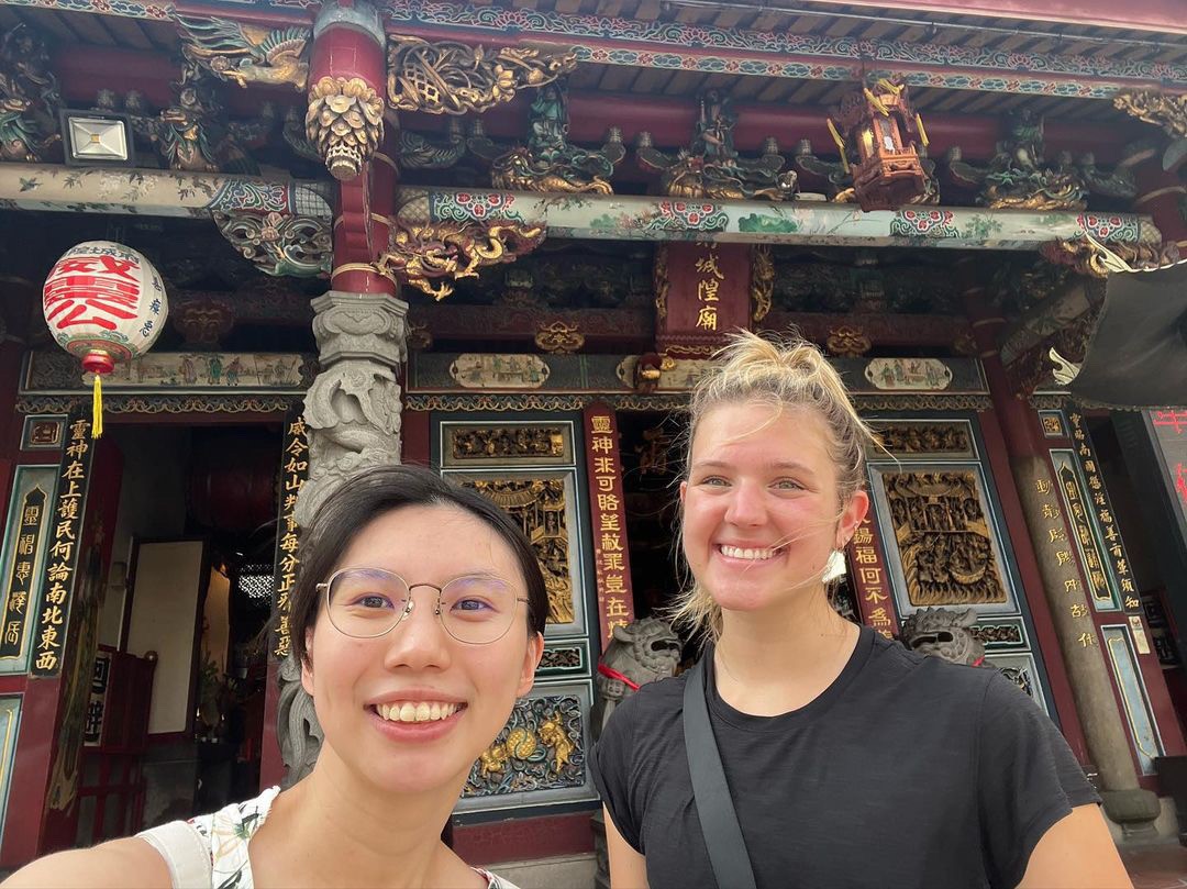 Emma Roy and her language partner at National Cheng Kung University, Lîm Chi-Chhêng. Photo courtesy of Emma Roy.