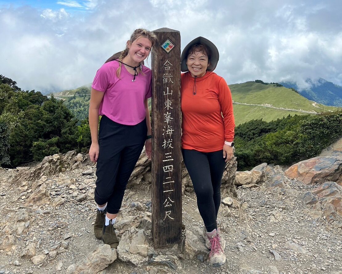Emma Roy with her host mom, Ching-wen Chen. Roy spent the summer of 2023 in an immersive language program at National Cheng Kung University in Tainan, Taiwan, speaking only Chinese. Photo courtesy of Emma Roy.