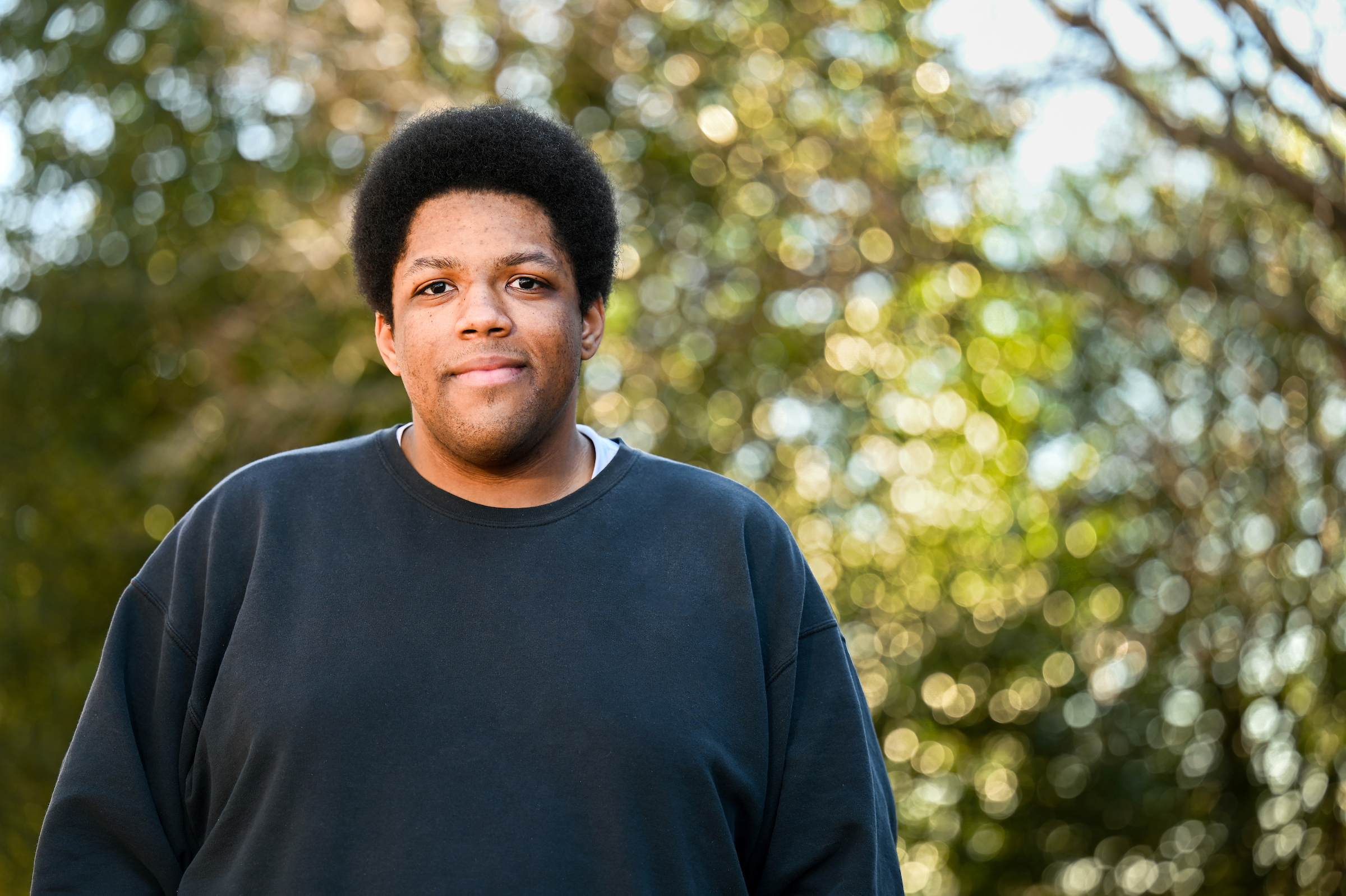 Sophomore Mychael Allen-Fennessee is the recipient of a 2024 Linnemann Scholarship and part of the initial cohort of Africana Studies ambassadors. Photo by Angela Foster.