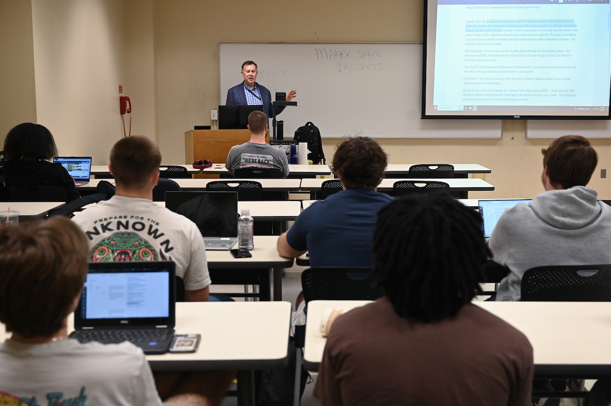 Dr. David Witt, a non-tenure-track faculty member who joined UTC in 2008, splits his work week between his teaching role and his job as president and principal at ALCON Systems.
