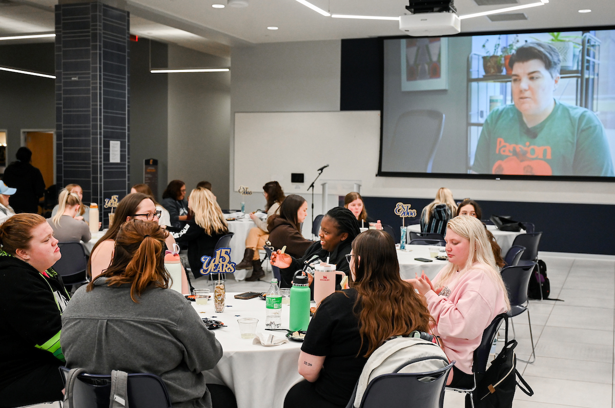 Students, faculty and staff attend the MCC and WAGE 15-year celebration Thursday, Feb. 29, 2024 in Lupton Hall.