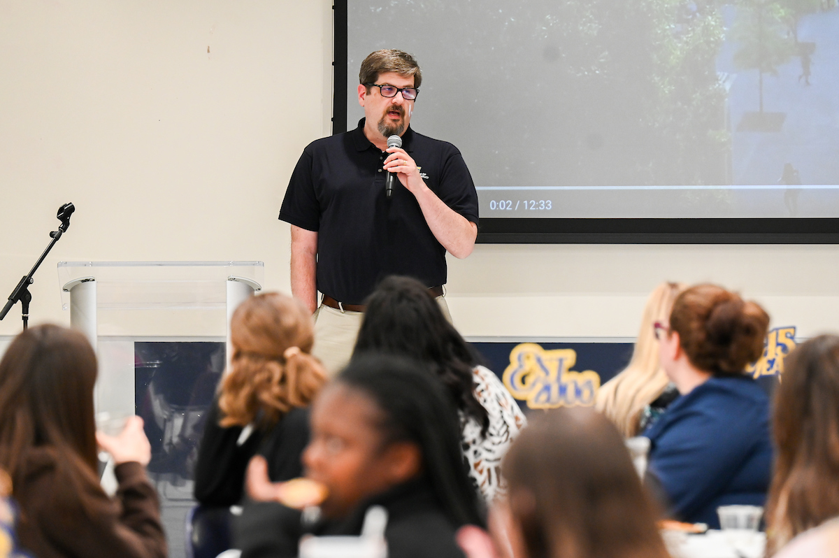 Students, faculty and staff attend the MCC and WAGE 15-year celebration Thursday, Feb. 29, 2024 in Lupton Hall.