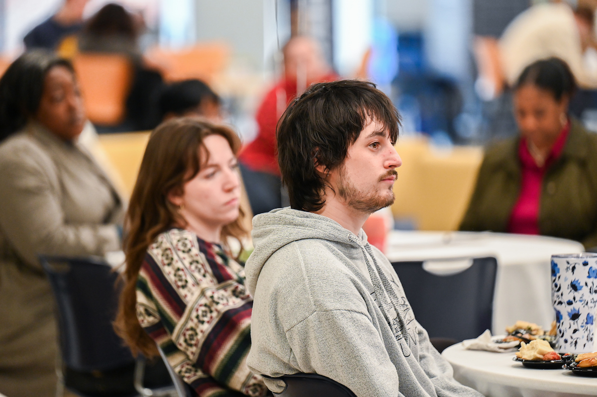Students, faculty and staff attend the MCC and WAGE 15-year celebration Thursday, Feb. 29, 2024 in Lupton Hall.