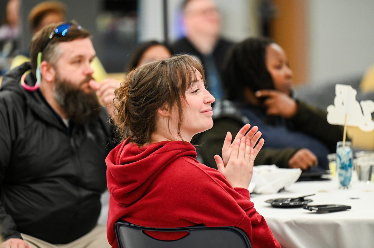 Students, faculty and staff attend the MCC and WAGE 15-year celebration Thursday, Feb. 29, 2024 in Lupton Hall.