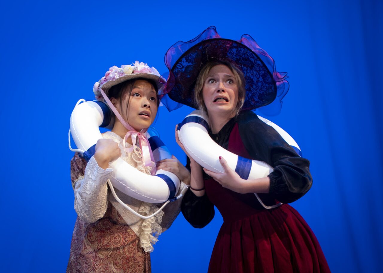 Karlee Ming Jamieson, left, as "Inbetween One," and Maegan Whitlock as "Big One," star in "Out at Sea."