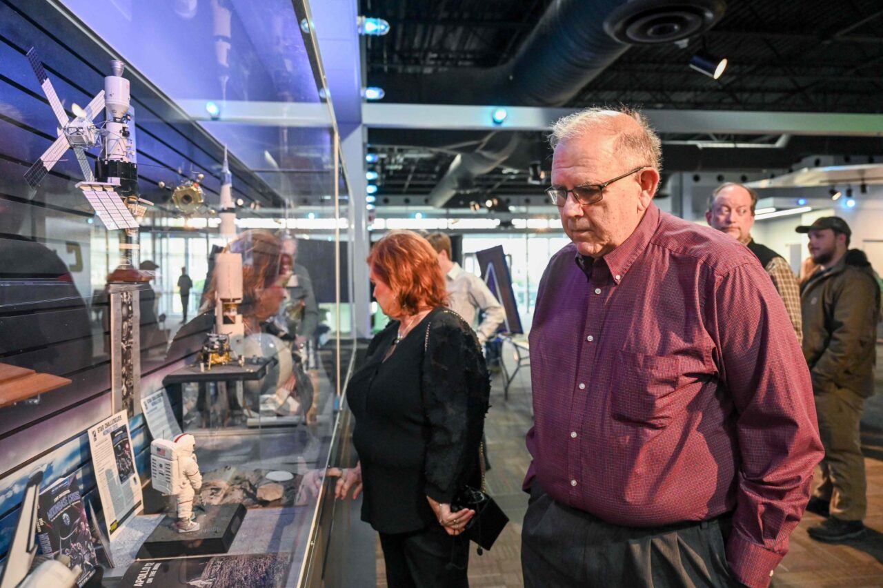 Attendees at the Chattanooga Engineer's Club 100th anniversary celebration check out the UTC Challenger Center.