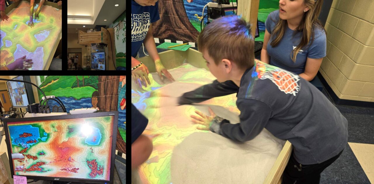 An augmented reality sandbox created by the UTC Department of Electrical Engineering was unveiled at Westview Elementary School's Family STEAM Night on March 26.