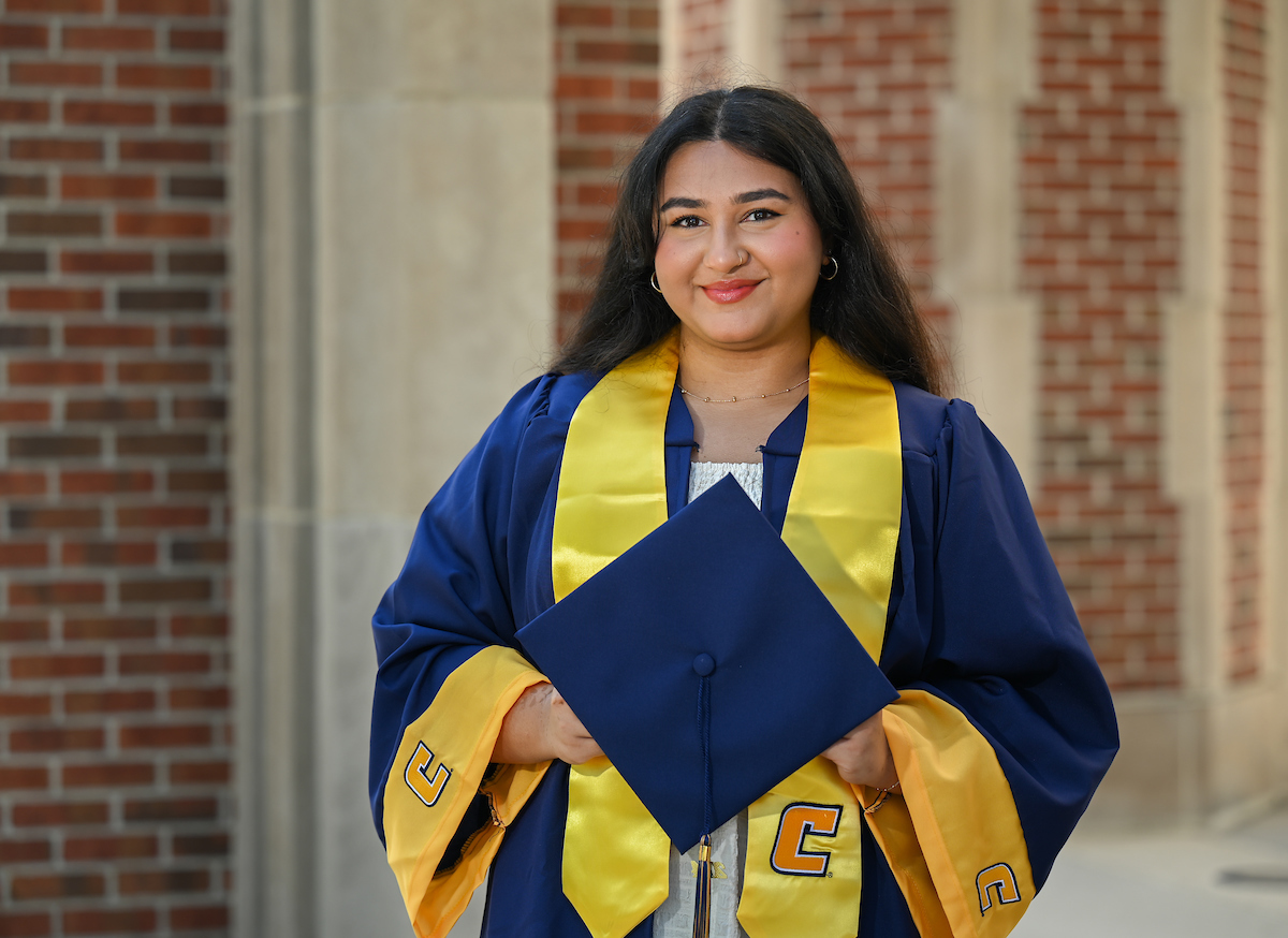 On Saturday, May 4, Jannat Saeed will graduate from the University of Tennessee at Chattanooga—as a Brock Scholar triple major receiving bachelor’s degrees in history, humanities: international studies and software systems. Photo by Angela Foster.