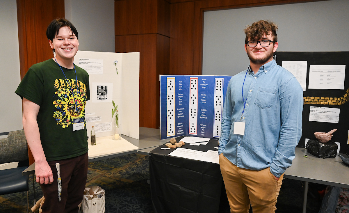 Kira Robison’s class shows their medieval projects at the Spring Research and Arts Conference, Wednesday, April 10, 2024 in the University Center.
