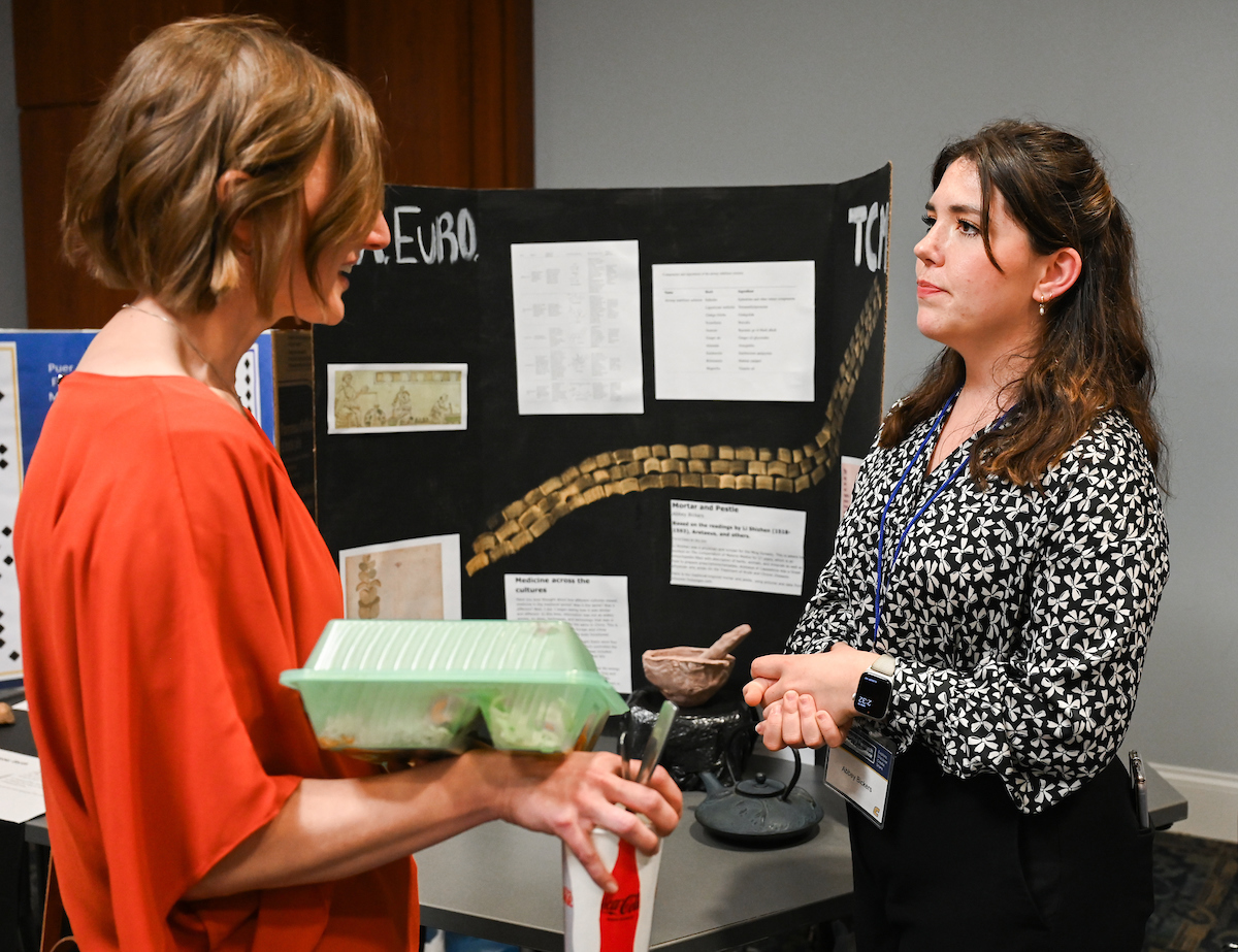 Kira Robison’s class shows their medieval projects at the Spring Research and Arts Conference, Wednesday, April 10, 2024 in the University Center.