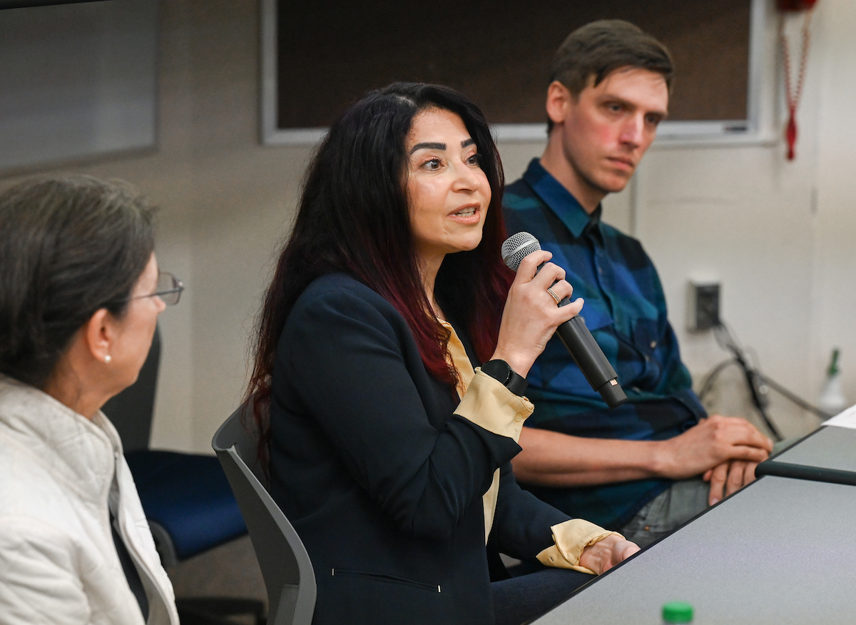 Panel AI discussion at the Spring Research and Arts Conference, Wednesday, April 10, 2024 in the University Center.
