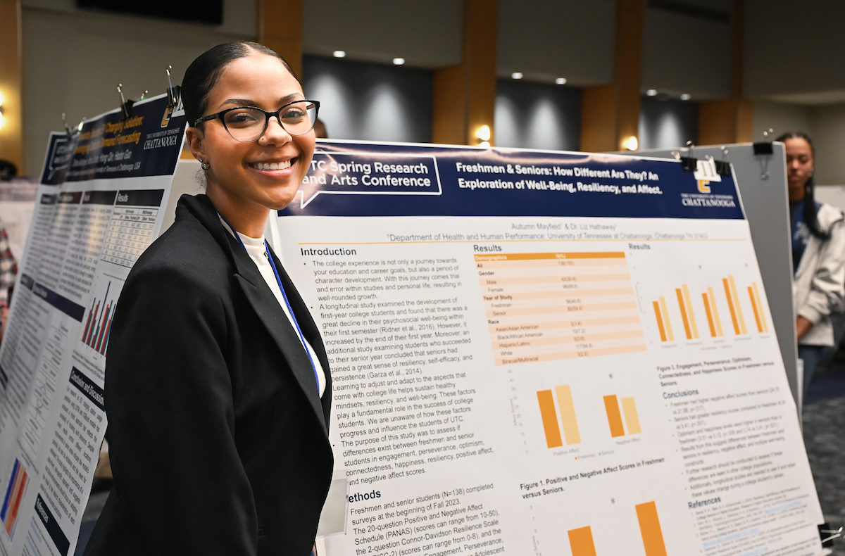 Students present their findings during the Spring Research and Arts Conference, Wednesday, April 10, 2024 in the University Center.