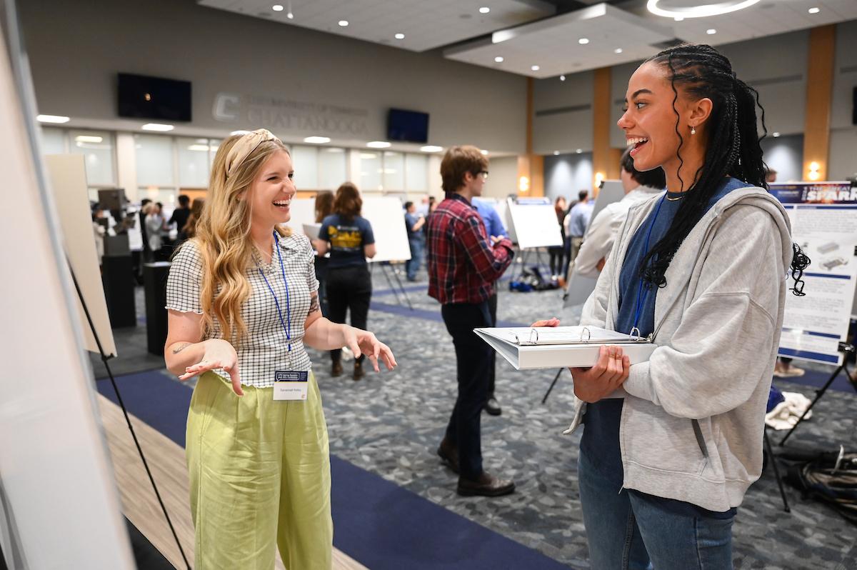 Students present their findings during the Spring Research and Arts Conference, Wednesday, April 10, 2024 in the University Center.